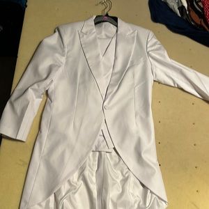 White tuxedo. Size large. Pants vest and coat